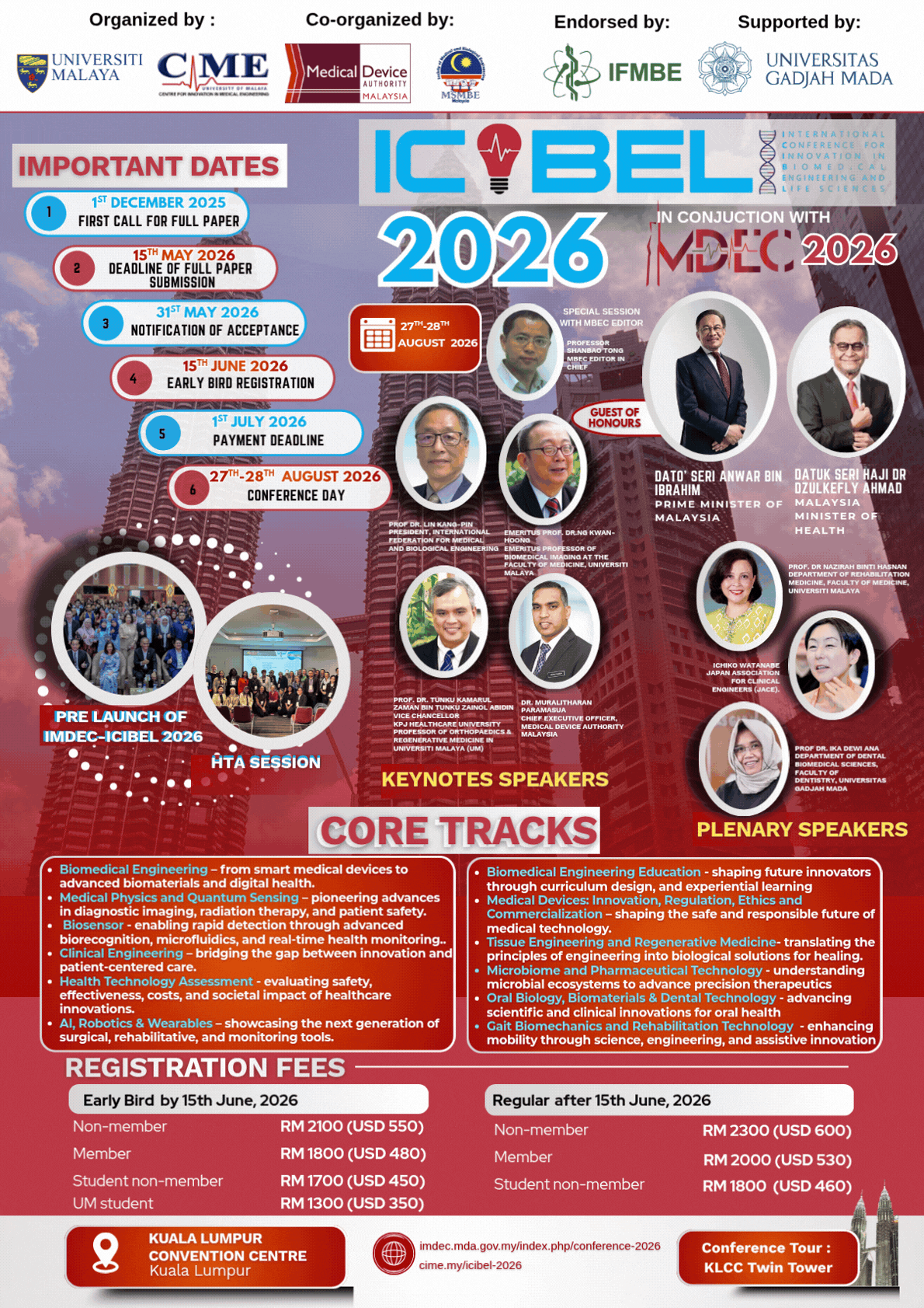 Red and White Modern Scholarship Program Poster